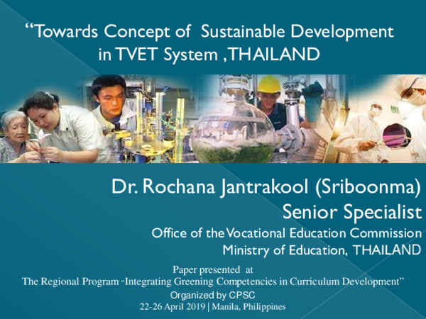 (PDF) "Towards Concept of Sustainable Development in TVET System ,THAILAND