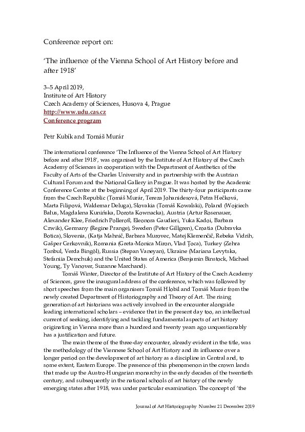 (PDF) The Influence of the Vienna School of Art History before and