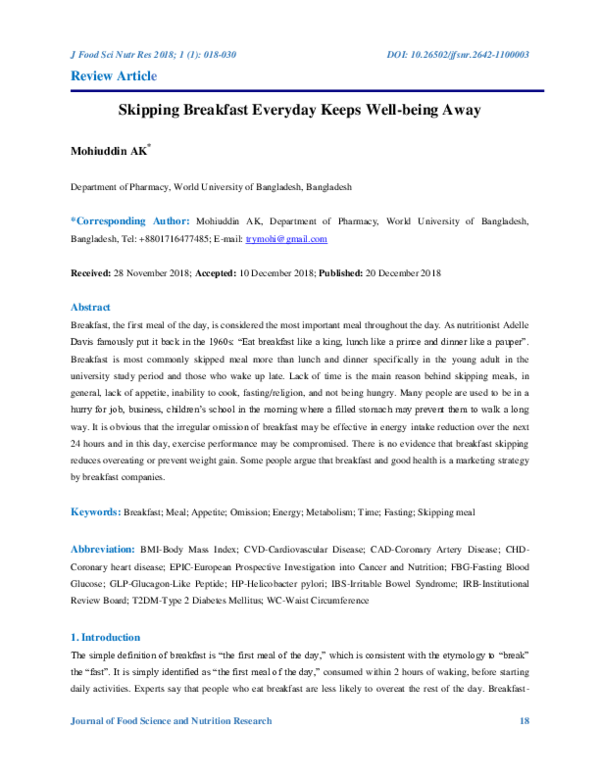 Importance of breakfast for college students picture