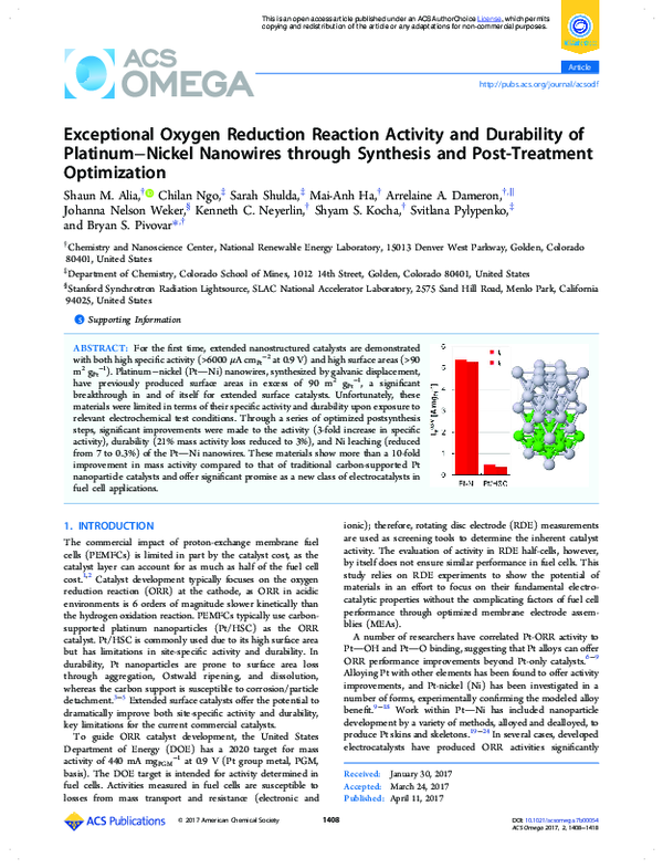 (PDF) Exceptional Oxygen Reduction Reaction Activity and Durability of ...