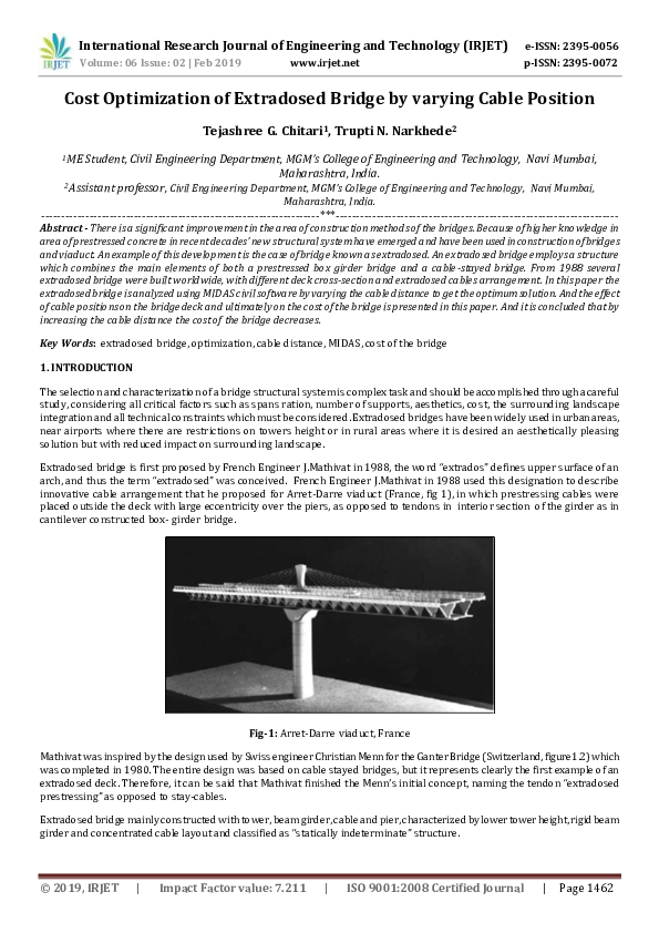 (PDF) IRJET- Cost Optimization of Extradosed Bridge by varying Cable ...