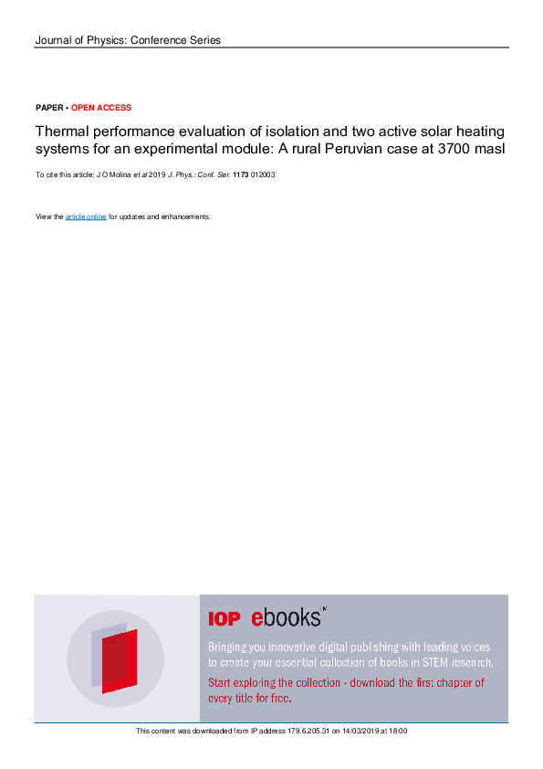 (PDF) Thermal performance evaluation of isolation and two active solar ...