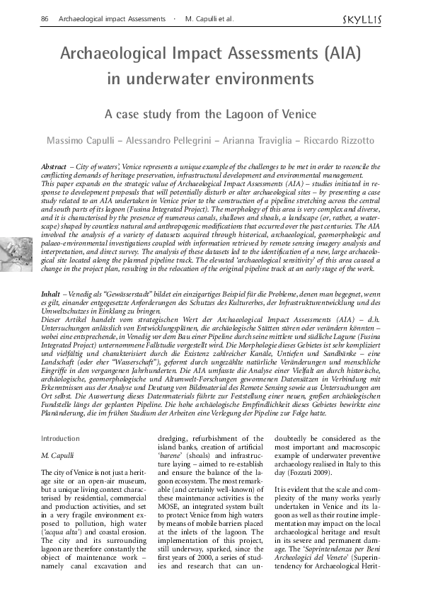 (PDF) Archaeological Impact Assessments (AIA) in underwater ...