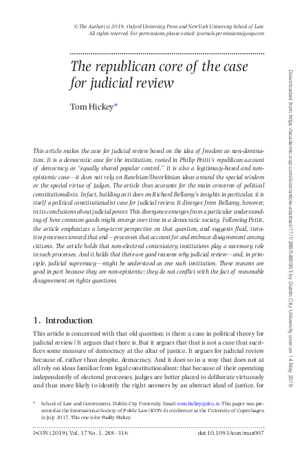 (PDF) The republican core of the case for judicial review
