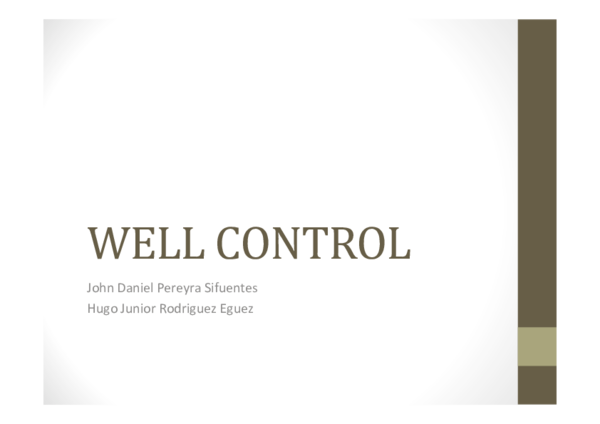 (PDF) WELL CONTROL