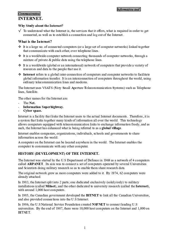 (DOC) Internet & E-mail notes | Nelvinq Kelly - Academia.edu