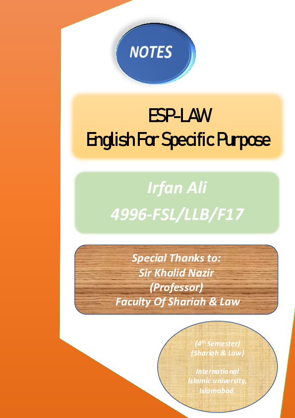 ESP-LAW English For Specific Purpose