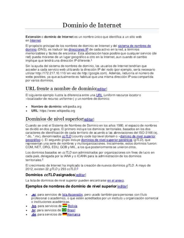 (DOC) Dominio de Internet