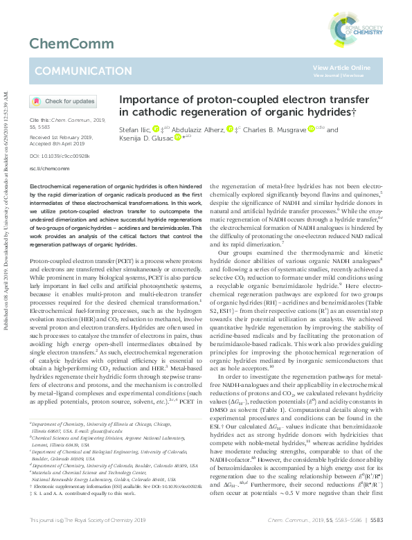 (PDF) Importance of proton-coupled electron transfer in cathodic ...