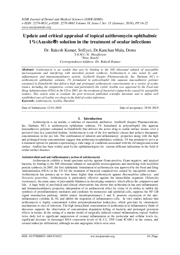 (PDF) Update and critical appraisal of topical azithromycin ophthalmic ...