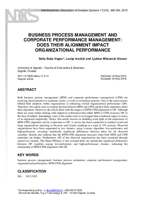 (PDF) Business Process Management and Corporate Performance Management ...