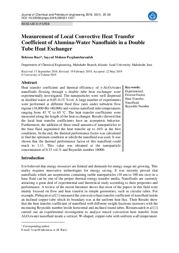(PDF) Measurement of Local Convective Heat Transfer Coefficient of ...
