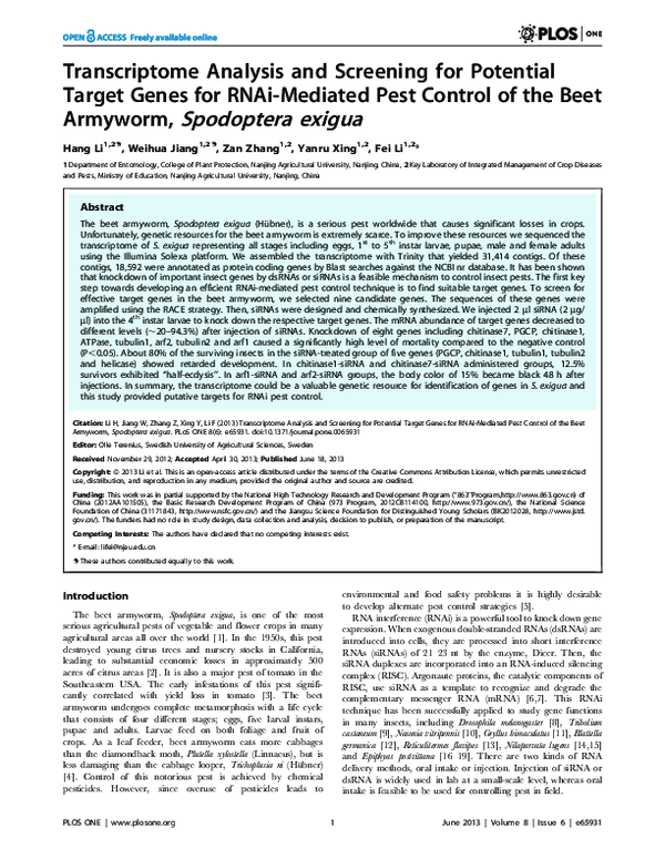 (PDF) Transcriptome Analysis and Screening for Potential Target Genes ...