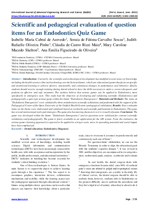 (PDF) Scientific and pedagogical evaluation of question items for an