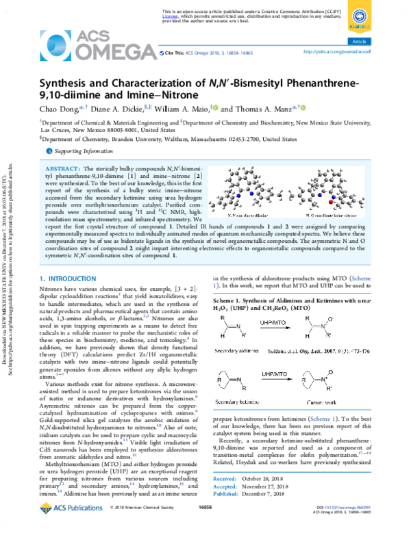(PDF) Synthesis of Bulky Imine-Nitrone Compounds