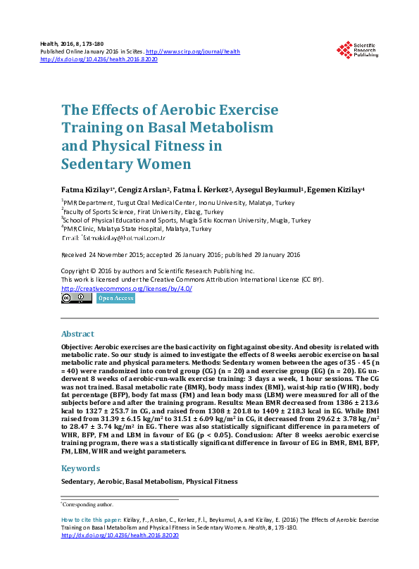 (PDF) The Effects of Aerobic Exercise Training on Basal Metabolism and ...
