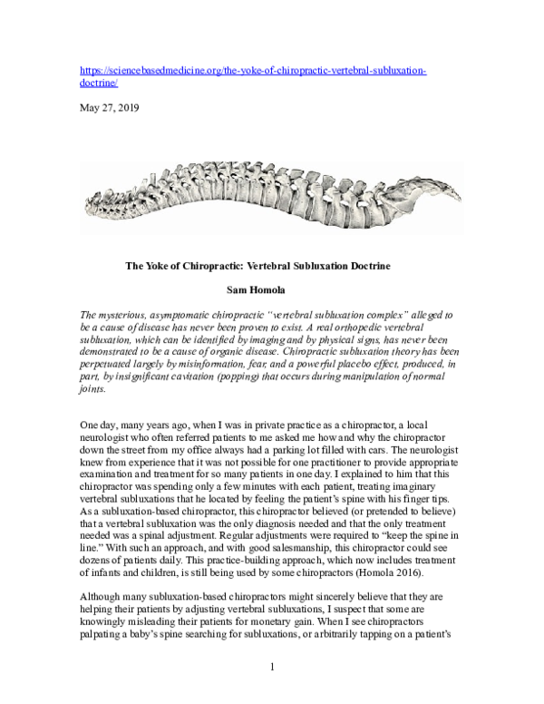 Spinal subluxation chart picture
