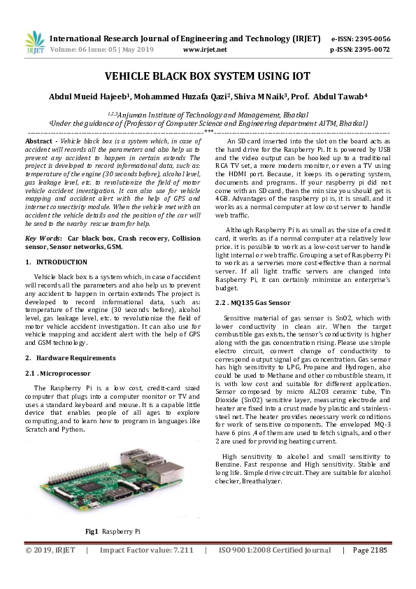 (PDF) IRJET- VEHICLE BLACK BOX SYSTEM USING IOT