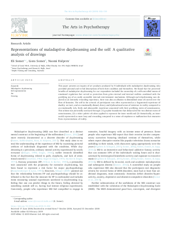 (PDF) Representations of maladaptive daydreaming and the self: A ...