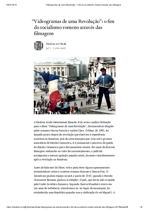 (PDF) Videogramas de uma Revolução: o fim do socialismo romeno através ...