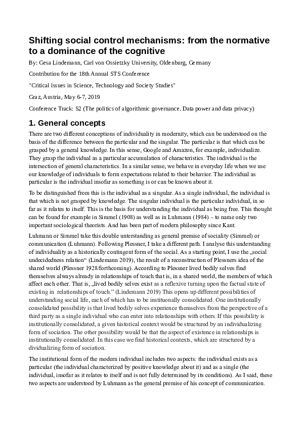 Social Control Mechanisms