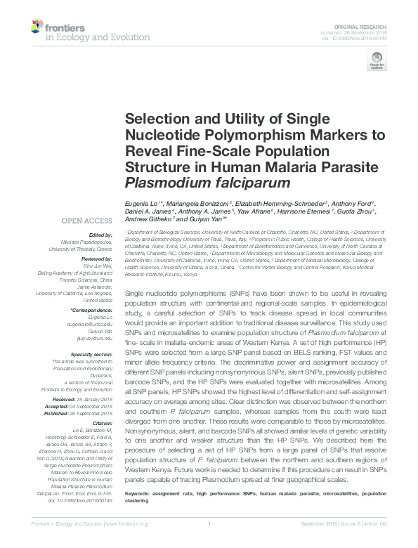 (PDF) Selection and Utility of Single Nucleotide Polymorphism Markers ...