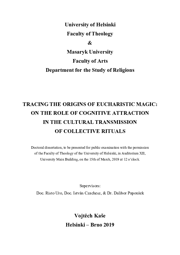 Doctoral dissertation | Faculty of Medicine | University of Helsinki