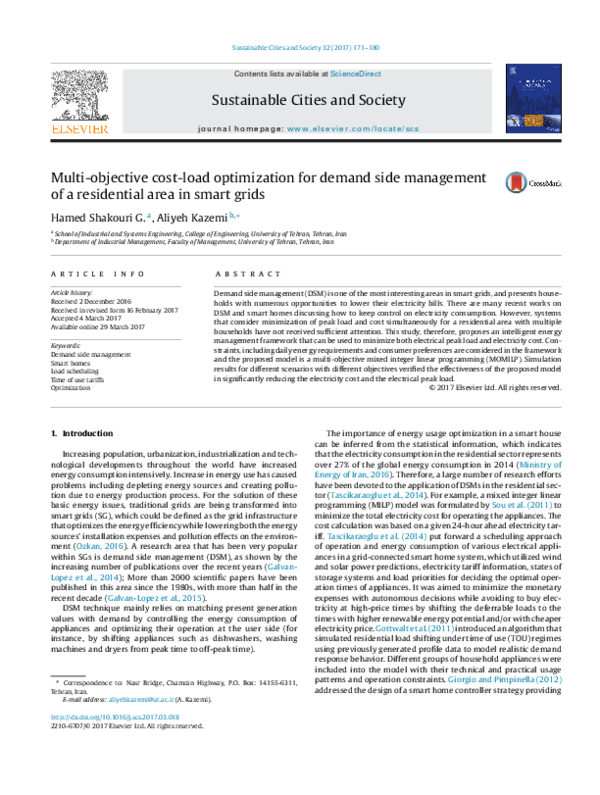 (PDF) Multi-objective cost-load optimization for demand side management ...