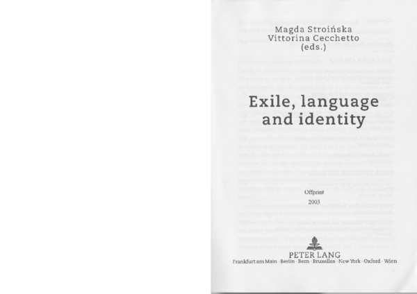 (PDF) The Role of Language in the Reconstruction of Identity in Exile