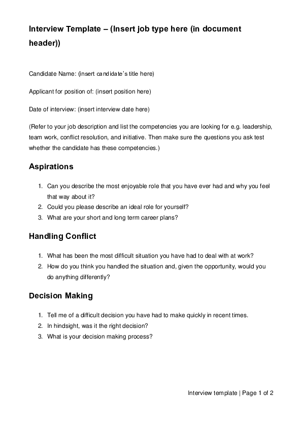 (DOC) Interview-template | jp Kharbanda - Academia.edu