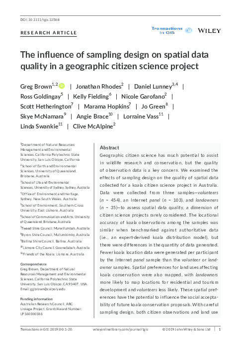 (PDF) The influence of sampling design on spatial data quality in a ...