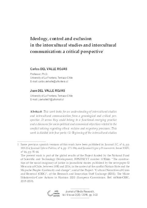 (PDF) Ideology, control and exclusion in the intercultural studies and ...
