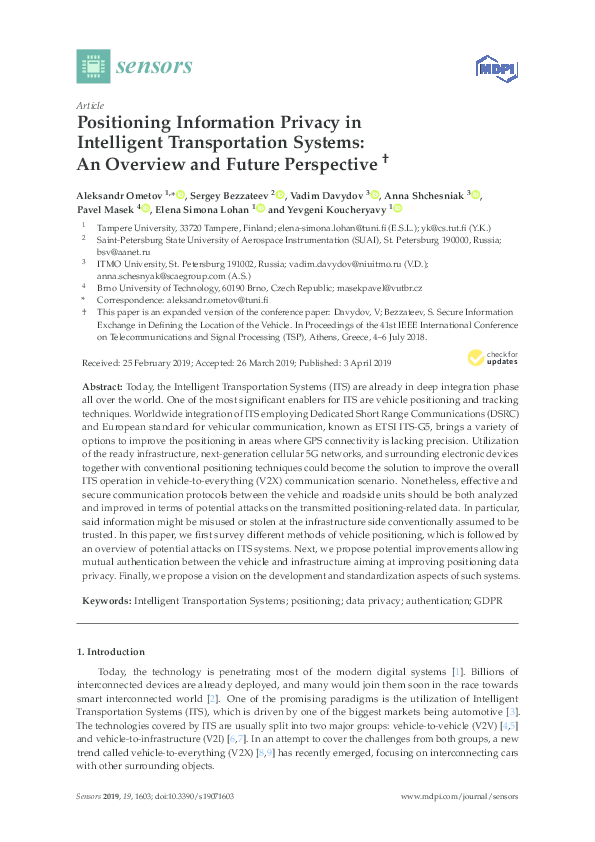 (PDF) Positioning Information Privacy in Intelligent Transportation ...