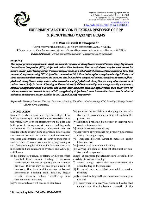 (PDF) Experimental Study on Flexural Response of FRP Strengthened ...