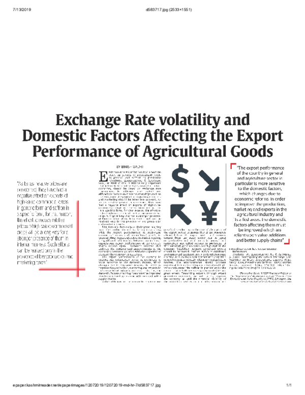 (PDF) The exchange rate volatility and domestic factors affecting the ...