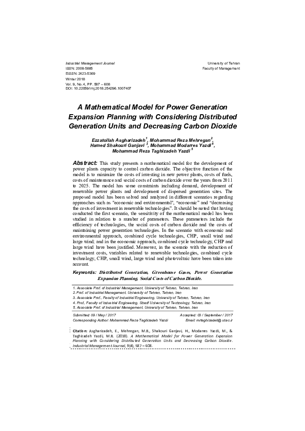 (PDF) A Mathematical Model for Power Generation Expansion Planning with ...