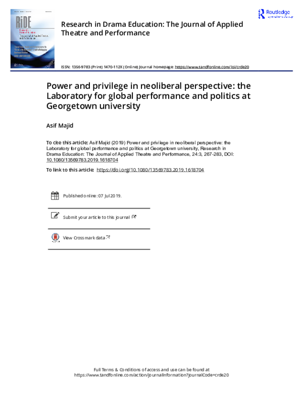 (PDF) Power and Privilege in Neoliberal Perspective The Laboratory for