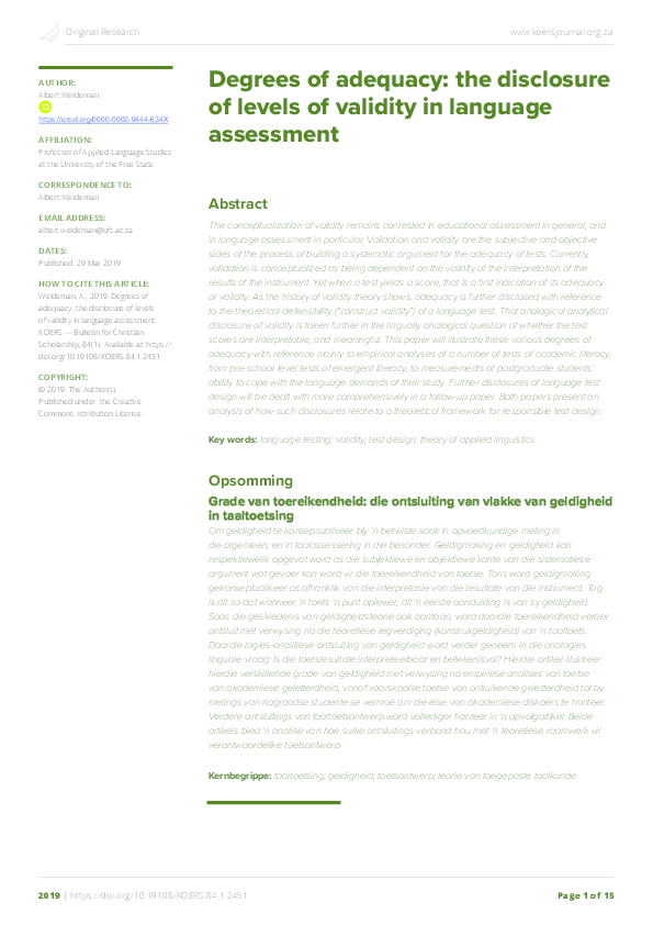 PDF) [2019] Degrees of adequacy: the disclosure of levels of