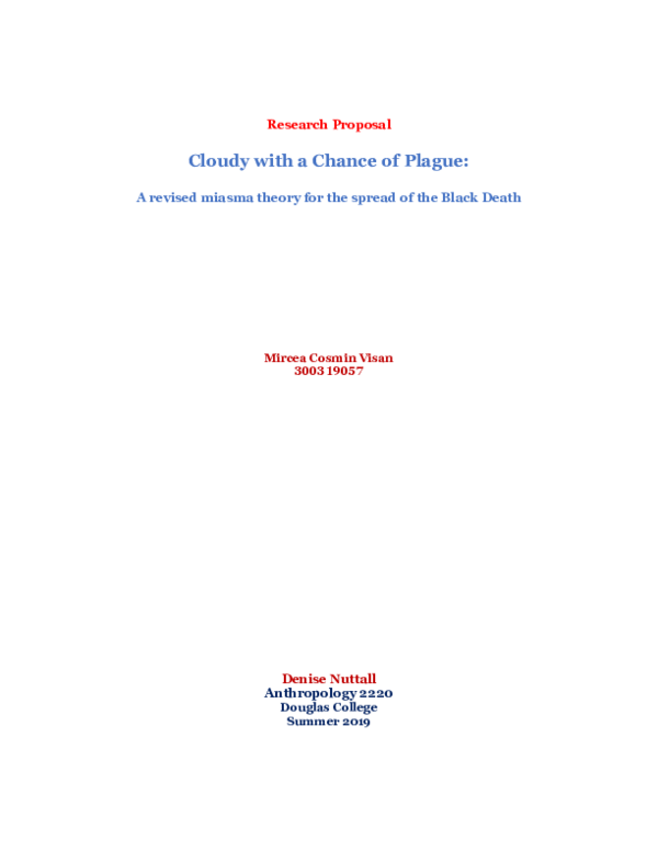 Cloudy with a chance of plague