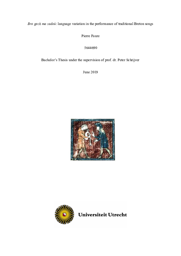 Pdf Bro Gozh Ma Zadou Language Variation In The Performance Of Traditional Breton Songs Pierre Faure Academia Edu