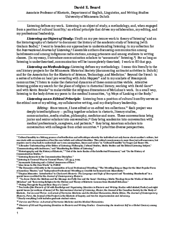 (PDF) Beard, Statement of Research