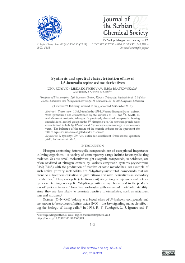 (PDF) Synthesis and spectral characterization of novel 1,5 ...