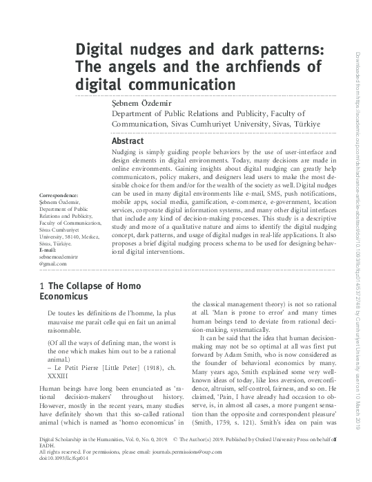 (PDF) Digital nudges and dark patterns: The angels and the archfiends ...