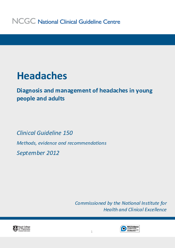 (PDF) Headaches Diagnosis and management of headaches in young people