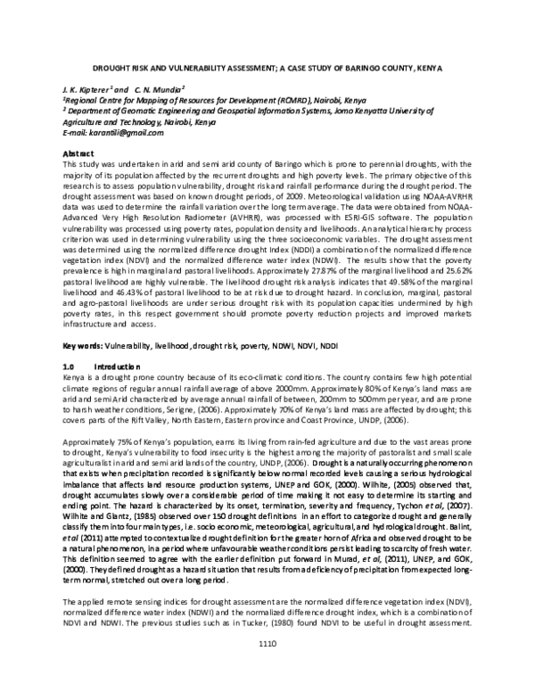 (PDF) DROUGHT RISK AND VULNERABILITY ASSESSMEN