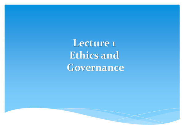 (PPT) L1 Ethics and Governance