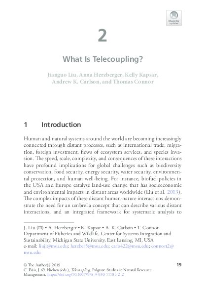 (PDF) 2 What Is Telecoupling