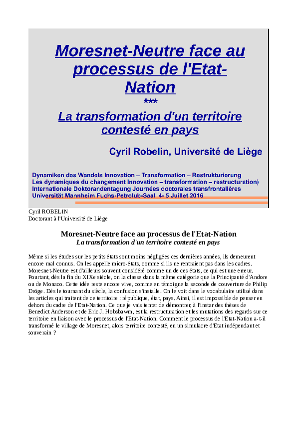 (PDF) face au processus de l'EtatNation