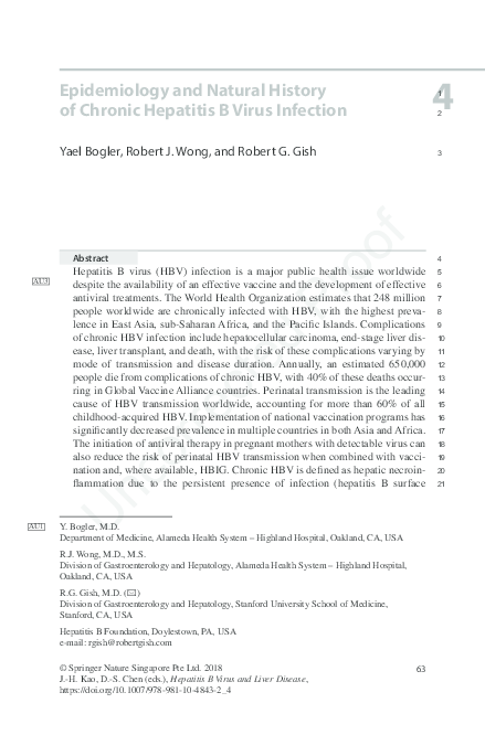 (PDF) Epidemiology and Natural History of Chronic Hepatitis B Virus ...