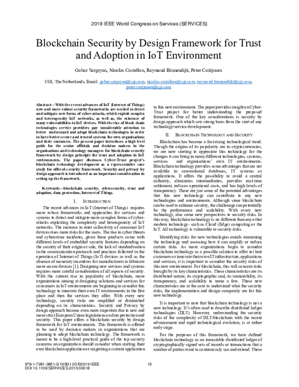 (PDF) Blockchain Security by Design Framework for Trust and Adoption in ...